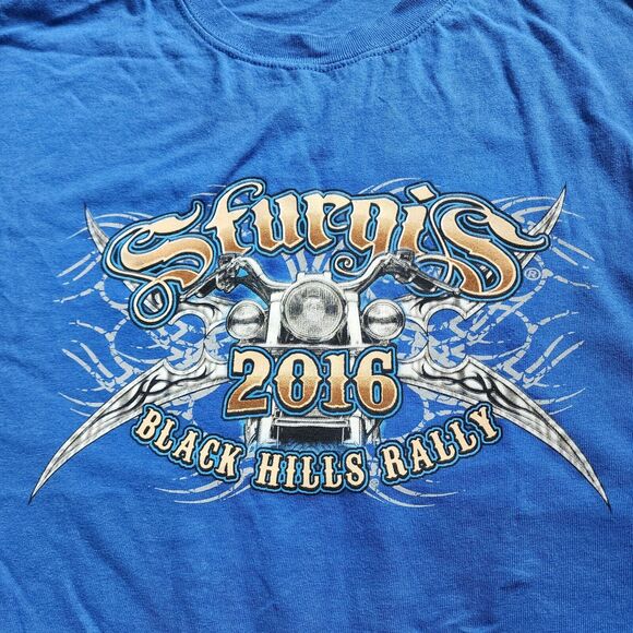 Sturgis Shirt Black Hills Motorcycle Rally 2016 Blue T-Shirt Mens XL - Picture 3 of 10